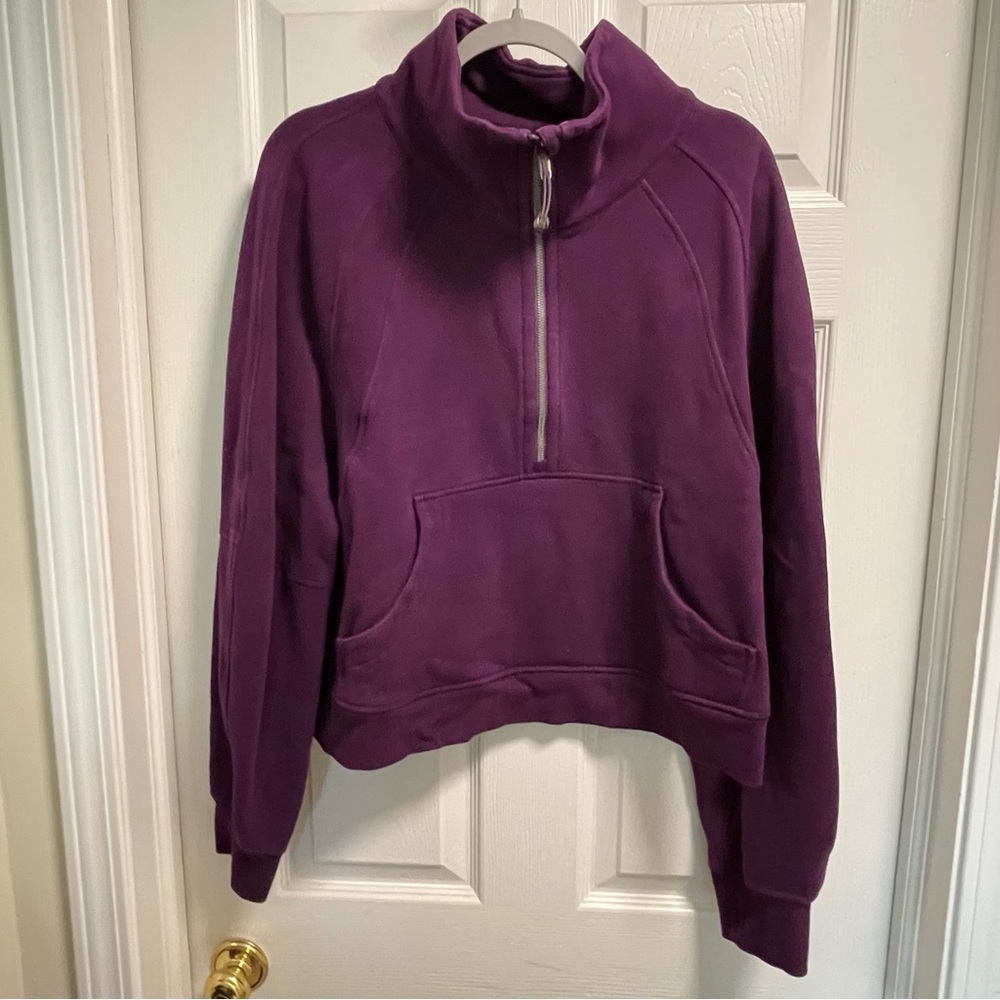 Women's Purple Half-Zip Pullover Top